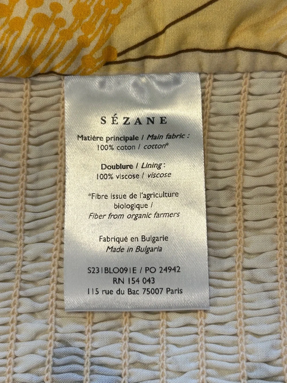 Sezane Farm Rio NWT SZ 14 Abelino Blue & Cream Floral Ruched Camisole Sale Price
